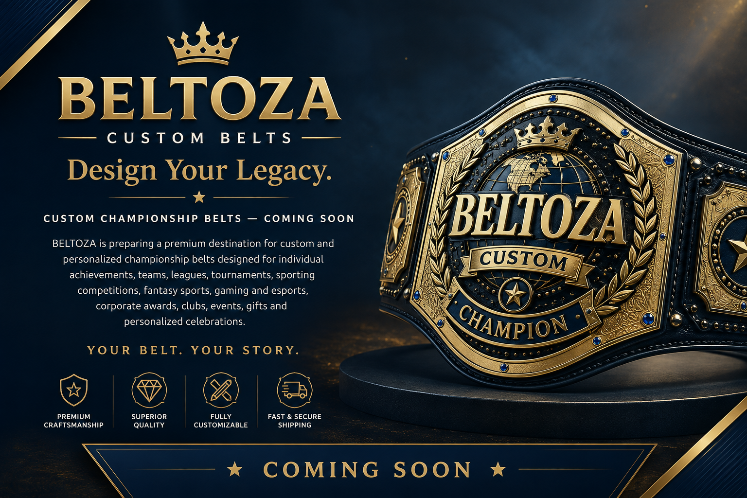 BELTOZA custom championship belt promotional artwork